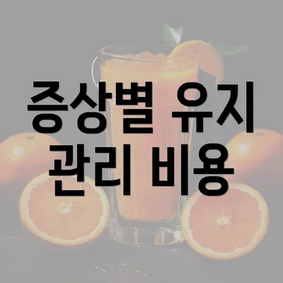 증상별 유지 관리 비용