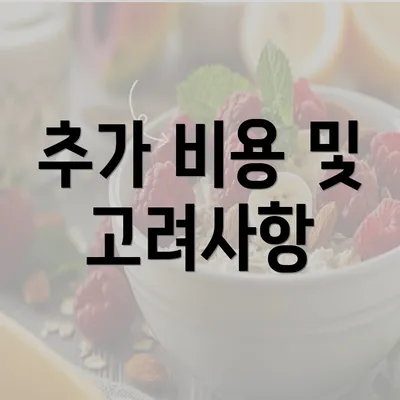 추가 비용 및 고려사항