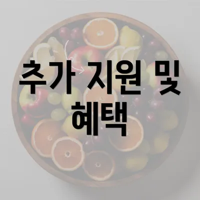 추가 지원 및 혜택