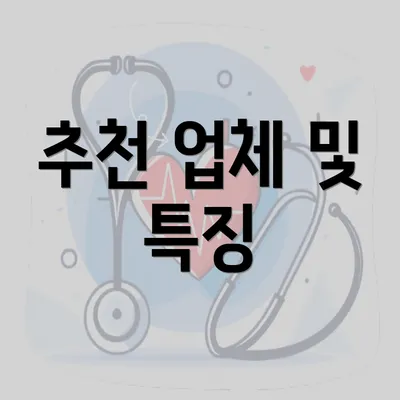 추천 업체 및 특징