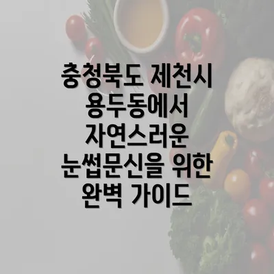 충청북도 제천시 용두동에서 자연스러운 눈썹문신을 위한 완벽 가이드