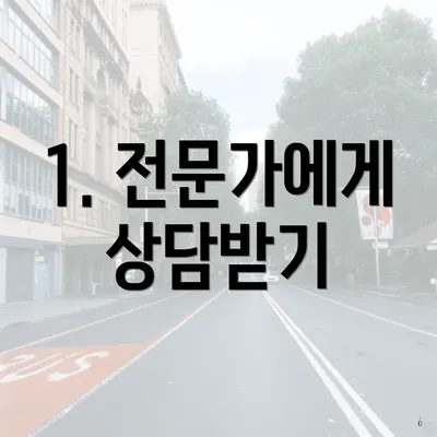 1. 전문가에게 상담받기