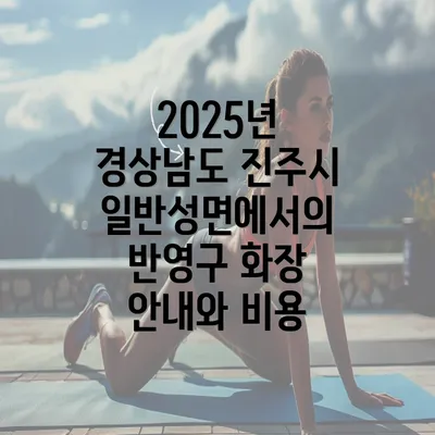 2025년 경상남도 진주시 일반성면에서의 반영구 화장 안내와 비용