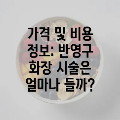 가격 및 비용 정보: 반영구 화장 시술은 얼마나 들까?