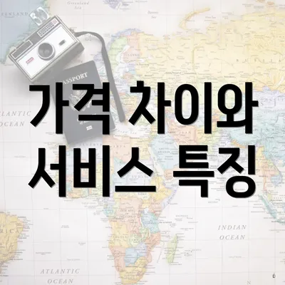 가격 차이와 서비스 특징