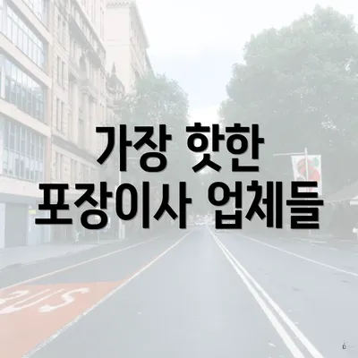 가장 핫한 포장이사 업체들