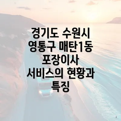 경기도 수원시 영통구 매탄1동 포장이사 서비스의 현황과 특징