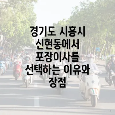 경기도 시흥시 신현동에서 포장이사를 선택하는 이유와 장점