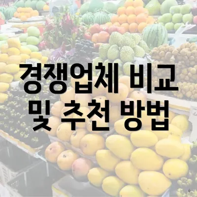 경쟁업체 비교 및 추천 방법