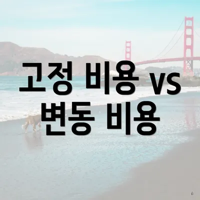 고정 비용 vs 변동 비용