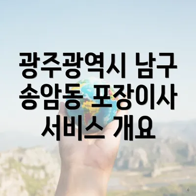 광주광역시 남구 송암동 포장이사 서비스 개요