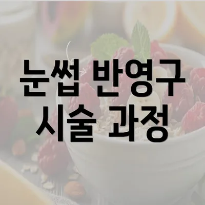 눈썹 반영구 시술 과정