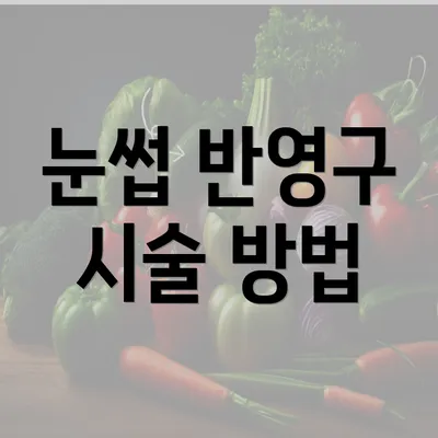 눈썹 반영구 시술 방법