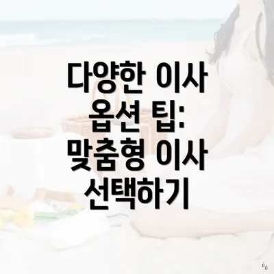 다양한 이사 옵션 팁: 맞춤형 이사 선택하기