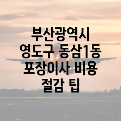 부산광역시 영도구 동삼1동 포장이사 비용 절감 팁