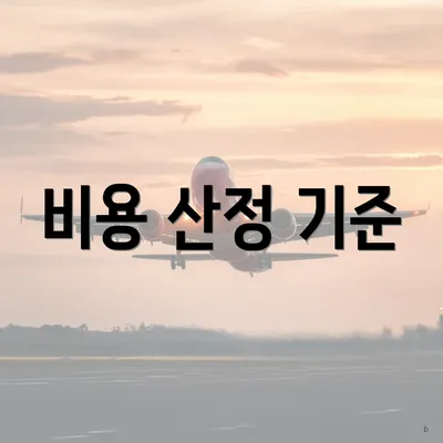 비용 산정 기준