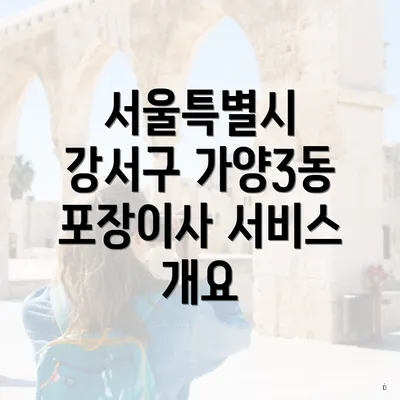 서울특별시 강서구 가양3동 포장이사 서비스 개요