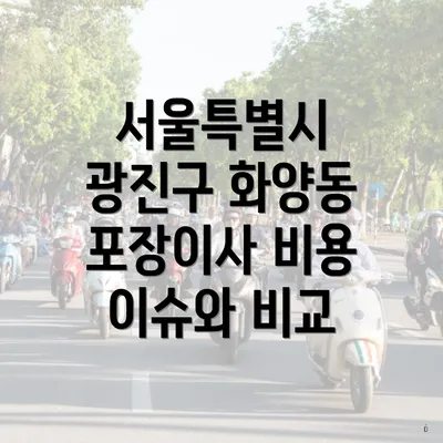 서울특별시 광진구 화양동 포장이사 비용 이슈와 비교