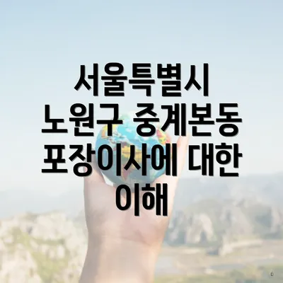 서울특별시 노원구 중계본동 포장이사에 대한 이해