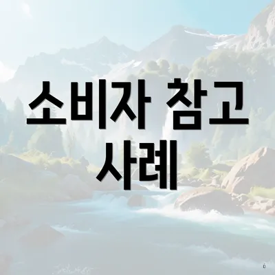 소비자 참고 사례