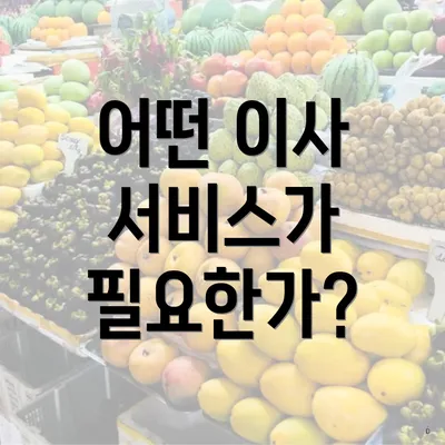 어떤 이사 서비스가 필요한가?