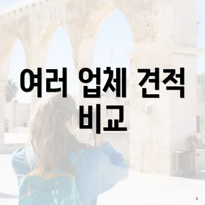 여러 업체 견적 비교