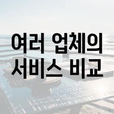 여러 업체의 서비스 비교