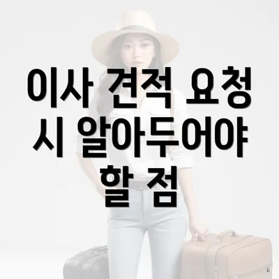 이사 견적 요청 시 알아두어야 할 점