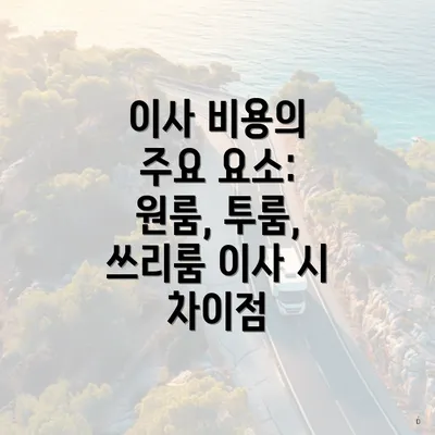 이사 비용의 주요 요소: 원룸, 투룸, 쓰리룸 이사 시 차이점