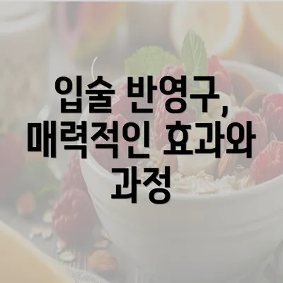 입술 반영구, 매력적인 효과와 과정