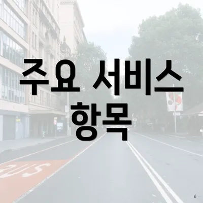 주요 서비스 항목