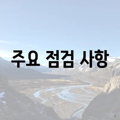 주요 점검 사항