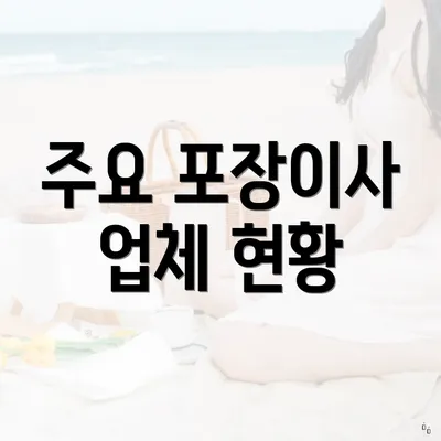 주요 포장이사 업체 현황