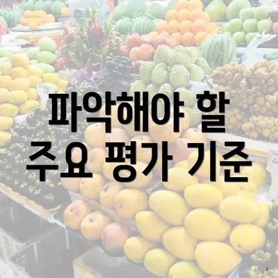 파악해야 할 주요 평가 기준