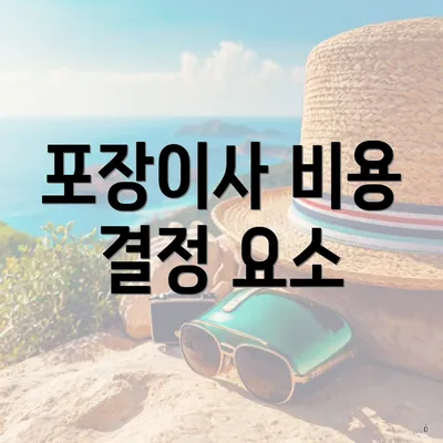 포장이사 비용 결정 요소