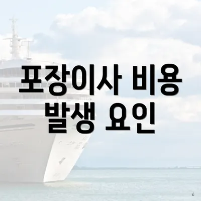 포장이사 비용 발생 요인