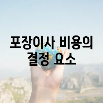 포장이사 비용의 결정 요소