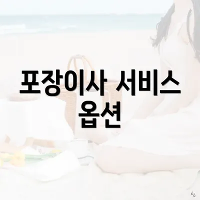 포장이사 서비스 옵션