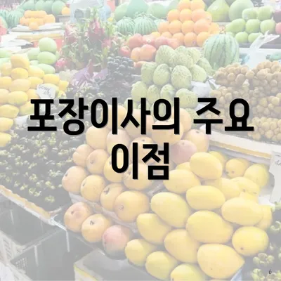 포장이사의 주요 이점