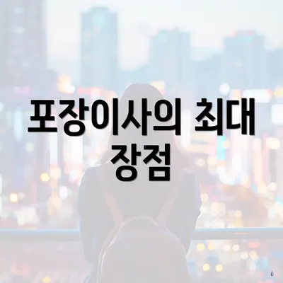 포장이사의 최대 장점