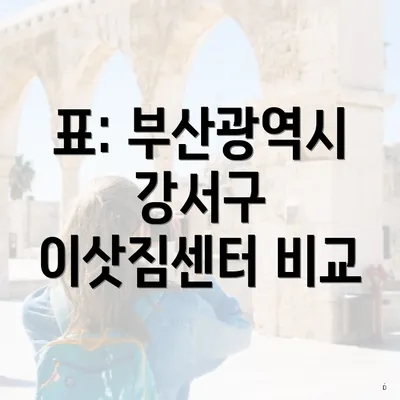 표: 부산광역시 강서구 이삿짐센터 비교