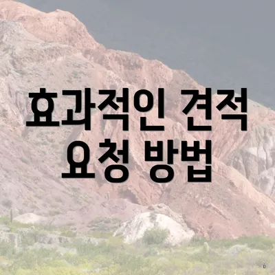 효과적인 견적 요청 방법