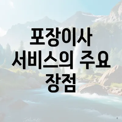 포장이사 서비스의 주요 장점