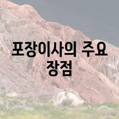 포장이사의 주요 장점